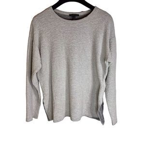 Eileen Fisher Womens Tencel Textured Crew Neck Workwear Top Size XS Career Wear‎